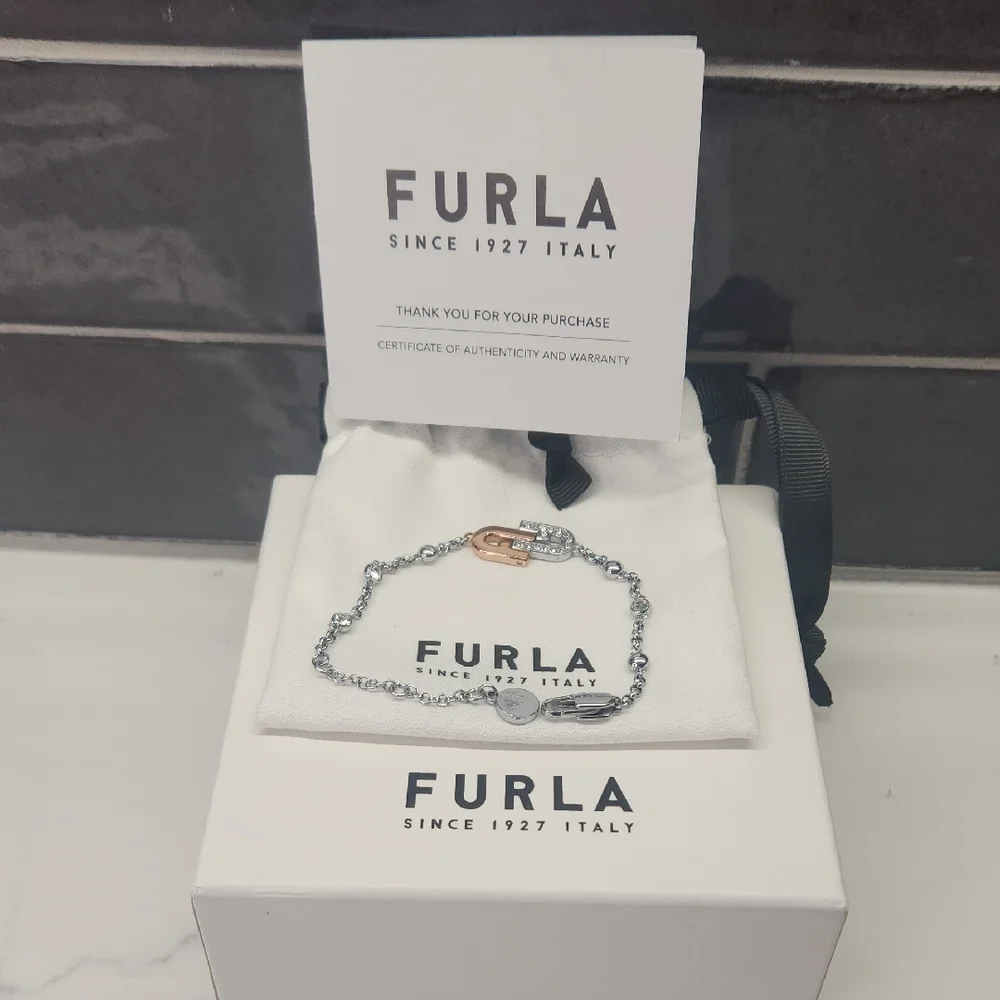 Furla Gold and Silver Minimalist Bracelet with Charms - Picture 5 of 7